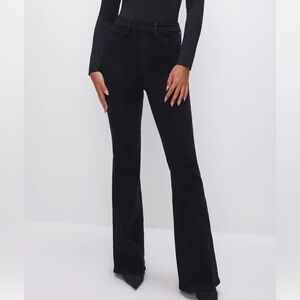 Good American Black Denim Flare Jeans